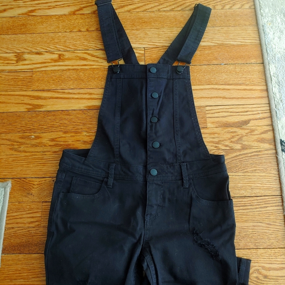 Black Denim Overalls